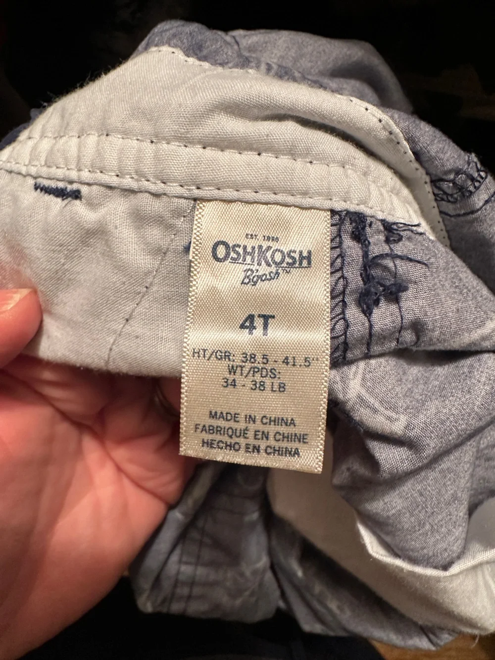 Oshkosh Navy Blue Overalls Shorts- Nautical Sailor- toddler 4T